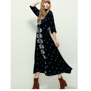 NWT, Free People Embroidered Fable Midi Dress, Size L